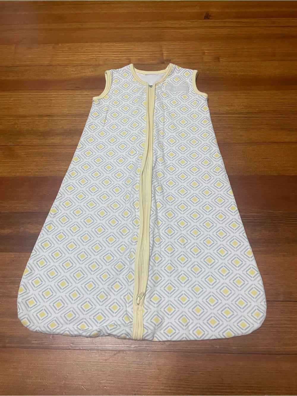 Halo Yellow and White Diamond Print Cotton Sleeveless Sleep Sack Size Small